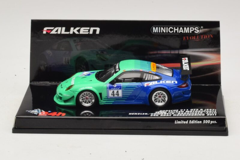 Porsche 911 997 GT3 R Falken #44 Nurburgring 2011 Minichamps 1:43 447116144 Metaal