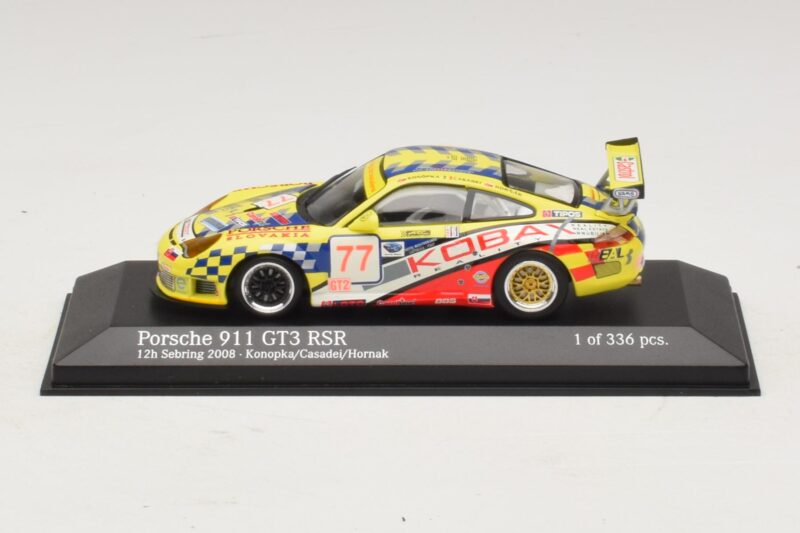 Porsche 911 997 GT3 RS #77 Konopka / Casadei 12 Hours of Sebring 2008 Minichamps 1:43 Porsche 911 997 GT3 RS #77 Konopka / Casadei 12 Hours of Sebring 2008 Minichamps 1:43 400086977 Metaal