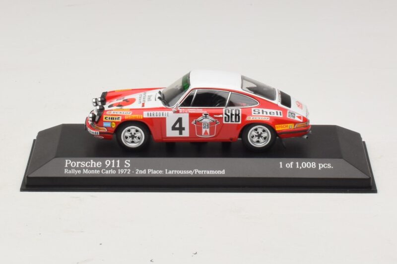 Porsche 911 S #4 G. Larrousse / J-C. Perramond 2nd Place Rally Monte Carlo 1972 Minichamps 1:43 400726804 Metaal