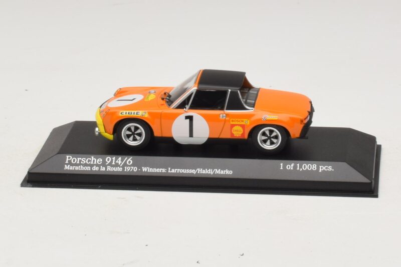 Porsche 914/6 #1 G. Larrousse / H. Marko Winners Marathon de la Route 1970 Minichamps 1:43 Porsche 914/6 #1 G. Larrousse / H. Marko Winners Marathon de la Route 1970 Minichamps 1:43 400706501 Metaal