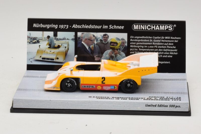 Porsche 917/10 #2 W. Kauhsen Farewell In The Snow Nurburgring 1973 Minichamps 1:43 437736592 Metaal