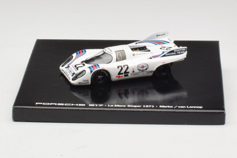 Porsche 917K #22 H. Marko / G. van Lennep Martini Racing 24 Hours of Le Mans Winnaar 1971 Cassette Editie Minichamps 1:43 WAP