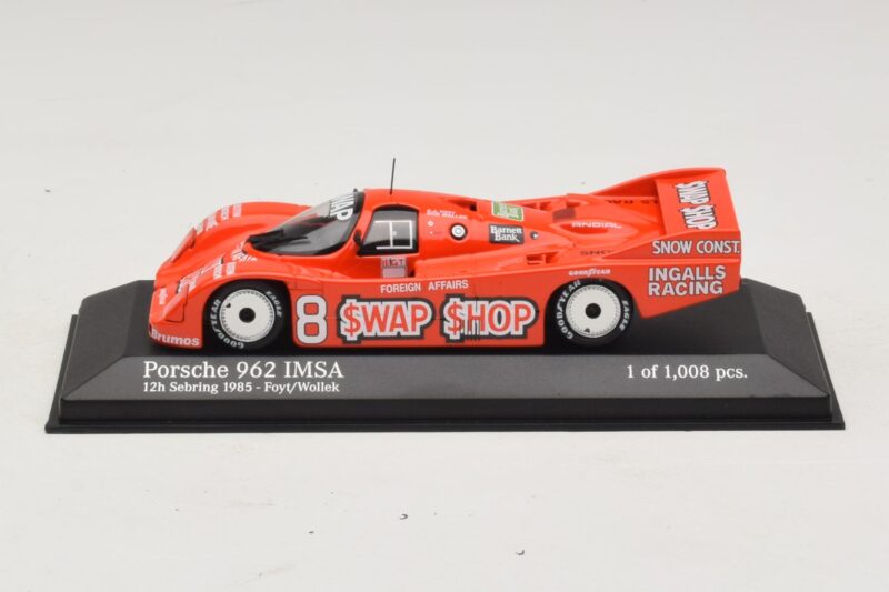Porsche 962 IMSA #8 A.J. Foyt / B. Wollek 12 Hours of Sebring 1985 Minichamps 1:43 Porsche 962 IMSA #8 A.J. Foyt / B. Wollek 12 Hours of Sebring 1985 Minichamps 1:43 400856508 Metaal