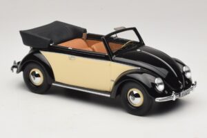 Volkswagen Beetle Cabriolet Zwart Crème Minichamps 1:18 107054131 Hars — afbeelding 4 van 6