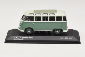 Volkswagen T1 Samba Bus Turkoois Blauw Wit Minichamps 1:43 430052306 Metaal