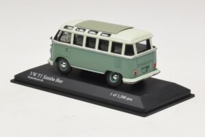 Volkswagen T1 Samba Bus Turkoois Blauw Wit Minichamps 1:43 430052306 Metaal — afbeelding 3 van 4