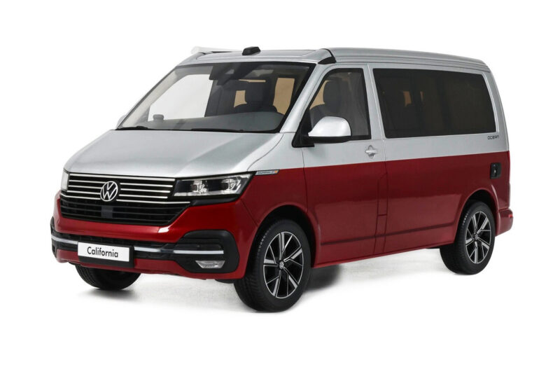 Volkswagen T6.1 California Ocean Tornado Red / Reflex Silver Otto 1:18 OT1342 Hars