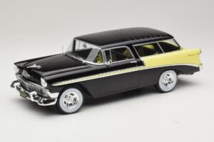 Chevrolet Bel Air Nomad Custom Zwart & Lichtgeel KK-Scale 1:18 KKDC181293 Metaal