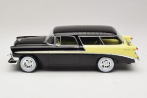 Chevrolet Bel Air Nomad Custom Zwart & Lichtgeel KK-Scale 1:18 KKDC181293 Metaal — afbeelding 3 van 6