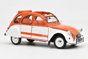 Citroen 2CV Spot Oranje & Wit Norev 1:18 181473 Metaal
