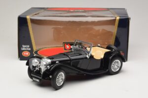 Jaguar SS100 Roadster Zwart Bburago 1:18 3006-M3 Metaal — afbeelding 6 van 6