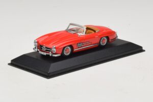 Mercedes 300 SL W198 Rood Met Bruin Interieur Minichamps 1:43 MB009 Metaal — afbeelding 2 van 5