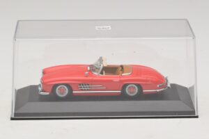 Mercedes 300 SL W198 Rood Met Bruin Interieur Minichamps 1:43 MB009 Metaal — afbeelding 4 van 5