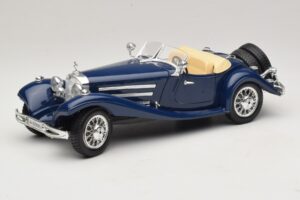 Mercedes 500K Roadster Blauw Bburago 1:20 3070 Metaal