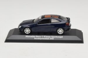 Mercedes C-Class Sportscoupe CL203 Blue Metallic Bundespressball Minichamps 1:43 MB010 Metaal