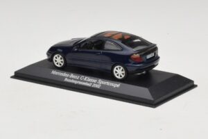Mercedes C-Class Sportscoupe CL203 Blue Metallic Bundespressball Minichamps 1:43 MB010 Metaal — afbeelding 3 van 5