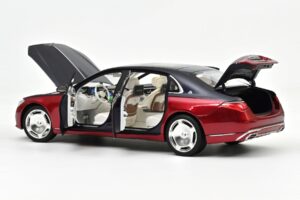 Mercedes Maybach S680 Z223 Nautical Blue & Patagonia Red Norev 1:18 183919 Metaal — afbeelding 2 van 2