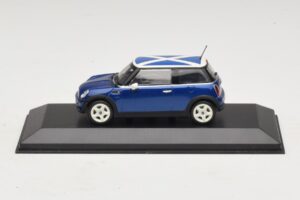 Mini Cooper S R53 Blauw Met Schotse Vlag Minichamps 1:43 MINI016 Metaal