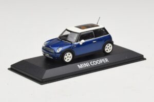 Mini Cooper S R53 Donkerblauw Met Panoramadak Minichamps 1:43 MINI021 Metaal — afbeelding 2 van 4