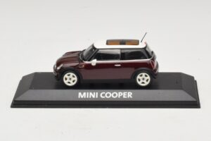 Mini Cooper S R53 Donkerrood Met Panoramadak Minichamps 1:43 MINI019 Metaal
