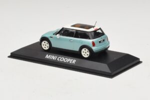 Mini Cooper S R53 Lichtblauw Metallic Met Panoramadak Minichamps 1:43 MINI018 Metaal — afbeelding 3 van 4