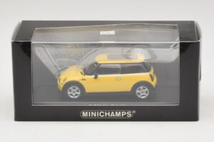 Mini Cooper S R53 Liquid Yellow Met Panoramadak Minichamps 1:43 MINI013 Metaal — afbeelding 4 van 4