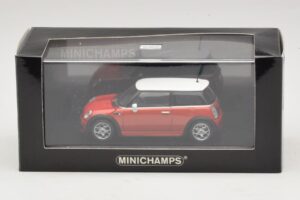Mini Cooper S R53 Rood Met Wit Dak Minichamps 1:43 MINI025 Metaal — afbeelding 5 van 5