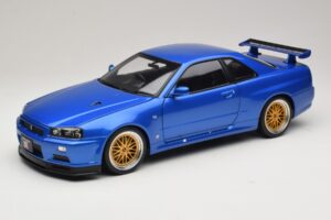 Nissan Skyline GT-R R34 V-Spec II Blauw Metallic BBS Velgen KK-Scale 1:12 KKDC120211-2 Metaal