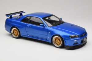 Nissan Skyline GT-R R34 V-Spec II Blauw Metallic BBS Velgen KK-Scale 1:12 KKDC120211-2 Metaal — afbeelding 6 van 8