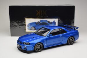 Nissan Skyline GT-R R34 V-Spec II Blauw Metallic OEM Velgen KK-Scale 1:12 KKDC120211-1 Metaal — afbeelding 8 van 8