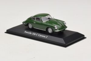 Porsche 356C Carrera 2 Donkergroen Maxichamps 1:43 940062360 Metaal — afbeelding 3 van 5