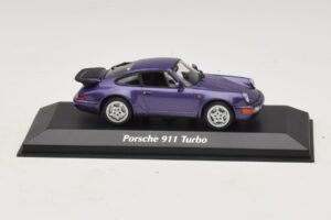 Porsche 911 964 Turbo Paars Metallic Maxichamps 1:43 940069100 Metaal