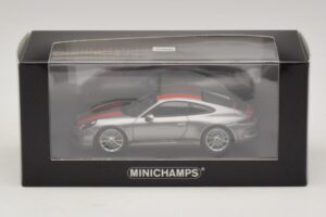 Porsche 911 991.1 R Zilver Met Oranje Strepen Minichamps 1:43 410066222 Metaal — afbeelding 5 van 5