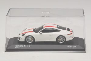 Porsche 911 991.1 R Wit Met Rode Strepen Minichamps 1:43 410066220 Metaal — afbeelding 5 van 6