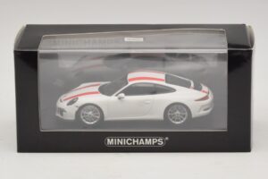 Porsche 911 991.1 R Wit Met Rode Strepen Minichamps 1:43 410066220 Metaal — afbeelding 6 van 6