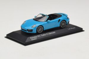Porsche 911 991.1 Turbo S Cabriolet Blauw Minichamps 1:43 410067182 Metaal — afbeelding 2 van 5