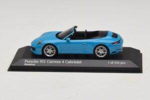 Porsche 911 991.2 Carrera 4 Cabriolet Blauw Minichamps 1:43 410067232 Metaal