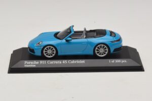 Porsche 911 992 Carrera 4S Cabriolet Blauw Minichamps 1:43 410069332 Metaal